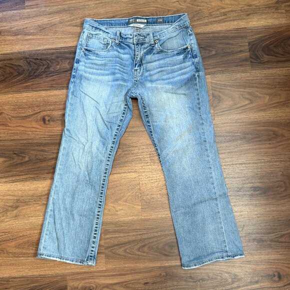 BKE Jeans Mens 33R Light Wash Derek Boot Stretch Denim - Picture 1 of 8